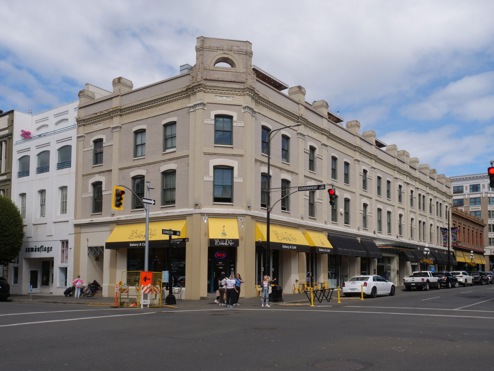 The E.G. Prior Building at 1401 Government Street / 606-614 Johnson Street, built in 1886 by architect Leonard Buttress Trimen for Edward Gawlor Prior. a member of Victoria-Columbia Lodge No. 1 [photo: Vancouver & Quadra Lodge No. 2 Historian]